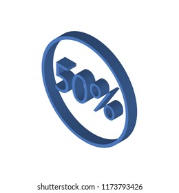 Percentage isometric left top view 3D icon