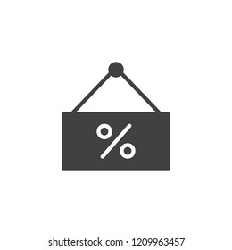 Percentage label vector icon. filled flat sign for mobile concept and web design. Discount sign simple solid icon. Symbol, logo illustration. Pixel perfect vector graphics