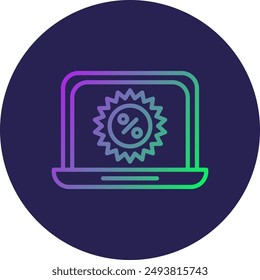 Percentage Line Gradient Icon Design