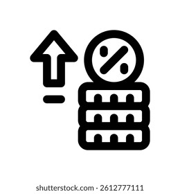 percentage line icon. Clean and minimalist vector icon for websites, mobile apps, presentations, and logos. Fully scalable and customizable for any project.
