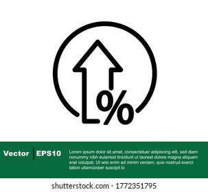 Vector plano de icono de línea porcentual
