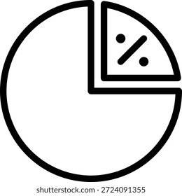 Vector de ilustración de icono de línea porcentual