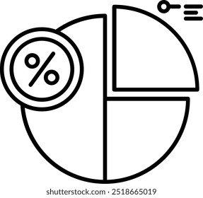 Diseño de icono de Vector de línea porcentual