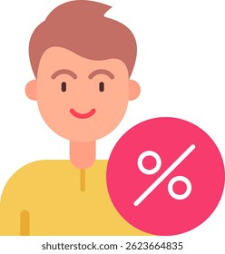 Design de ícone de vetor de linha de porcentagem