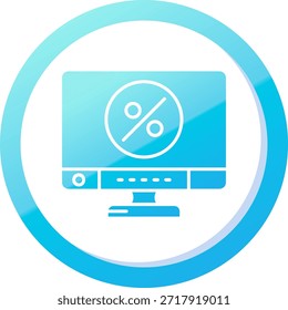 Diseño de icono de Vector de línea porcentual