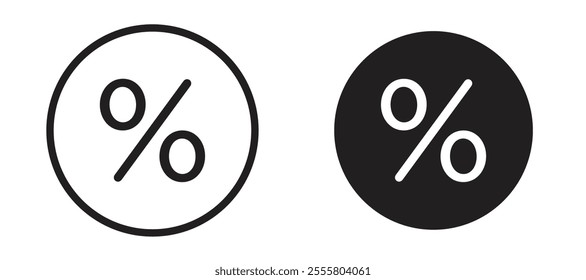 Percentage liner icon vector set.