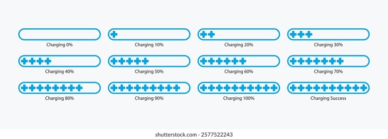 Percentage loading ellipse infographics icon set 0-100. Loading progress indicator, download process, load icon, download time, loading bar