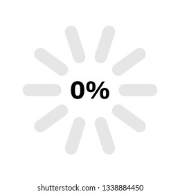 percentage loading indicators 0 percent %, vector