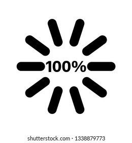 percentage loading indicators 100 percent %, vector