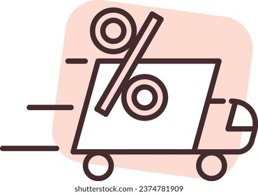 Percentage logistic, illustration or icon, vector on white background.