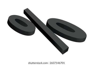 Percentage mark sign 3D. vector	
