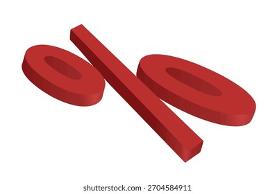 Signo de marca porcentual 3D. Vector	