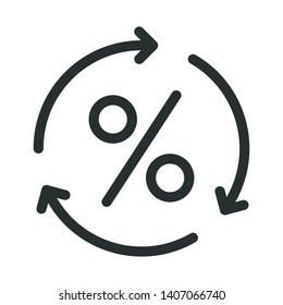 percentage - minimal line web icon. simple vector illustration. concept for infographic, website or app.