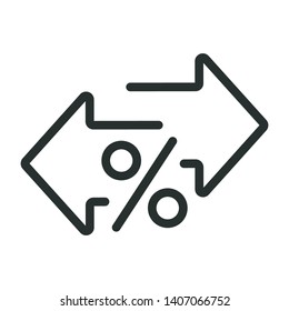 percentage - minimal line web icon. simple vector illustration. concept for infographic, website or app.