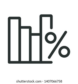 percentage - minimal line web icon. simple vector illustration. concept for infographic, website or app.