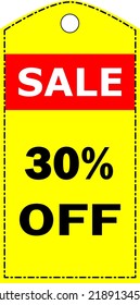 percentage off Sale. Discount offer price sign. Special offer symbol. Discount tag badge Vector Illustration. Perfect design for shop and sale banners yelow black and re