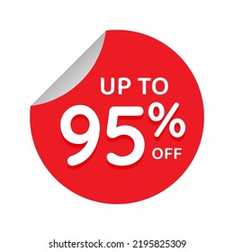 Up to percentage off Sale. Discount offer price sign. Special offer symbol. Discount tag badge Vector Illustration. Perfect design for shop and sale banners..