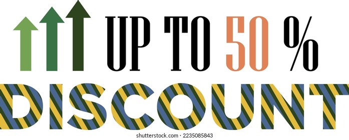 Up to percentage off Sale. Discount offer price sign. Special offer symbol. Discount tag badge Vector Illustration. Perfect design for shop and sale banners