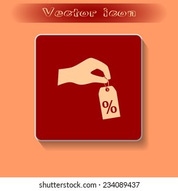percentage on hand web icon. vector design