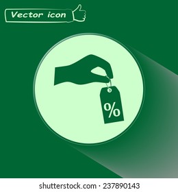 percentage on hand web icon. vector design