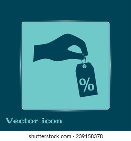 percentage on hand web icon. vector design