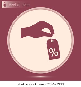 percentage on hand web icon. vector design