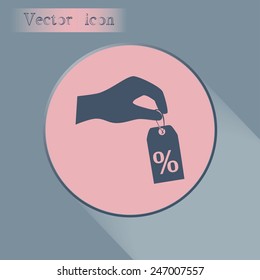 percentage on hand web icon. vector design
