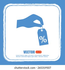 percentage on hand web icon. vector design