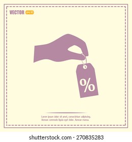 percentage on hand web icon. vector design