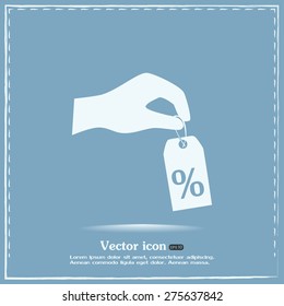 percentage on hand web icon. vector design