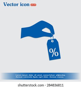percentage on hand web icon. vector design