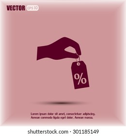 percentage on hand web icon. vector design