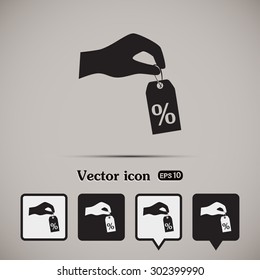percentage on hand web icon. vector design