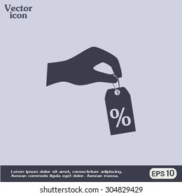 percentage on hand web icon. vector design