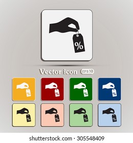 percentage on hand web icon. vector design
