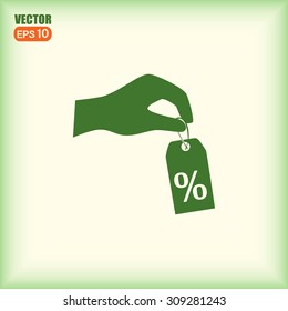 percentage on hand web icon. vector design