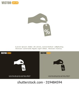 percentage on hand web icon. vector design