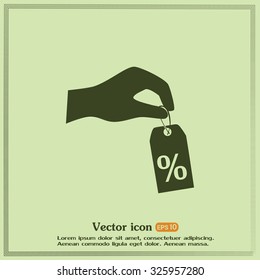 percentage on hand web icon. vector design