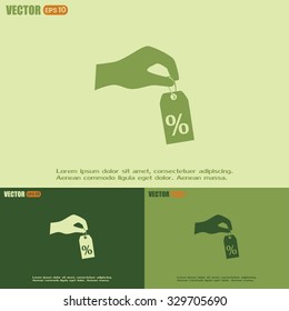 percentage on hand web icon. vector design