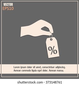 percentage on hand web icon. vector design