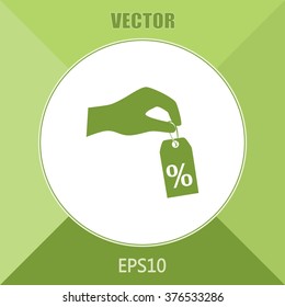 percentage on hand web icon. vector design