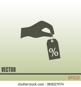percentage on hand web icon. vector design