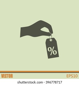 percentage on hand web icon. vector design