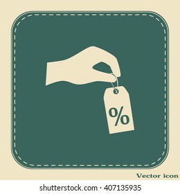 percentage on hand web icon. vector design