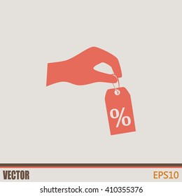 percentage on hand web icon. vector design