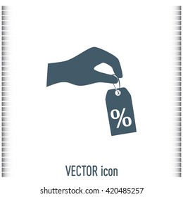 percentage on hand web icon. vector design