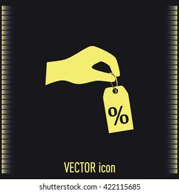percentage on hand web icon. vector design
