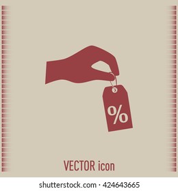 percentage on hand web icon. vector design
