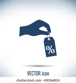 percentage on hand web icon. vector design