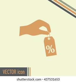 percentage on hand web icon. vector design